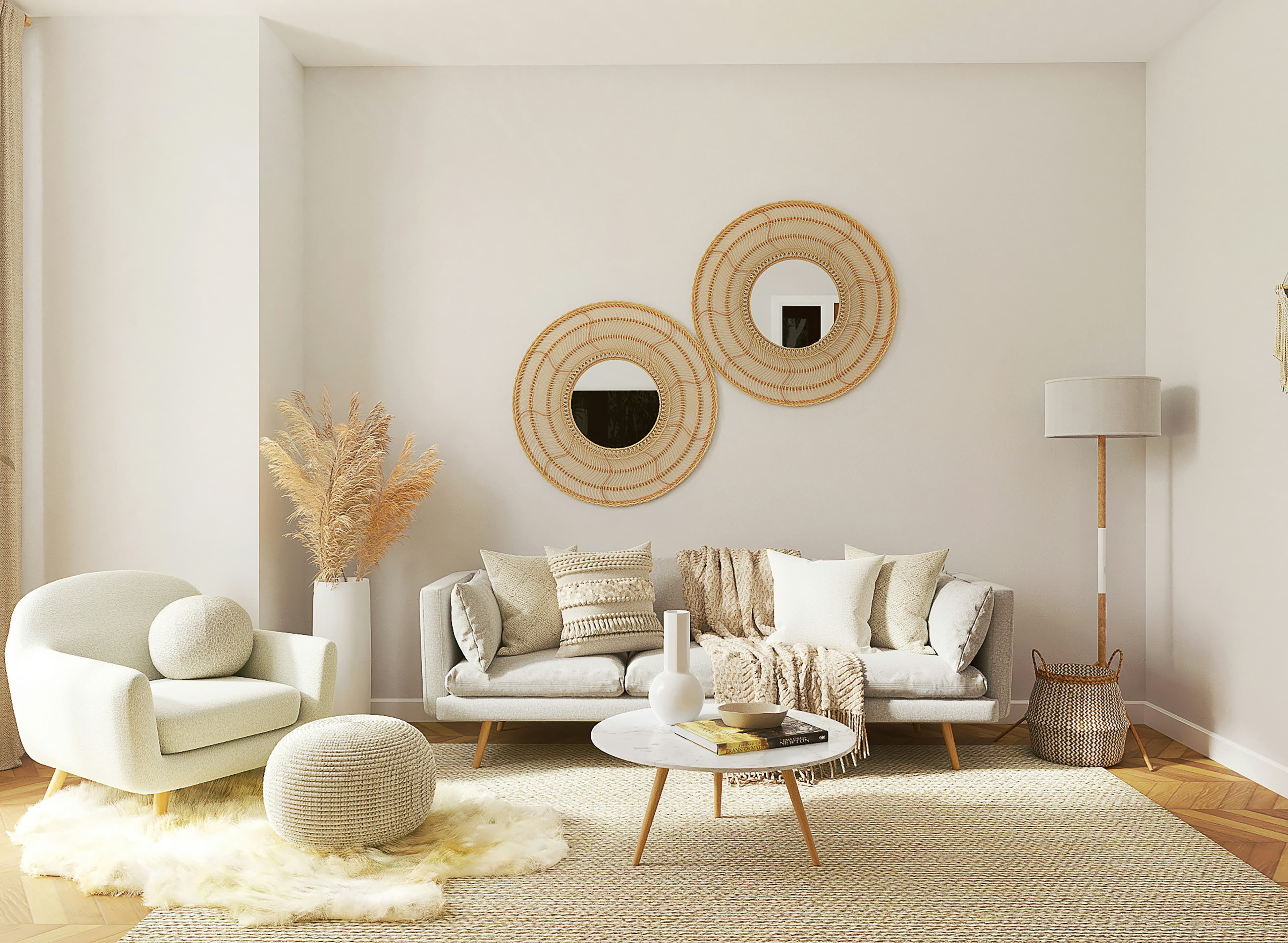 Clean, redesigned room after AI